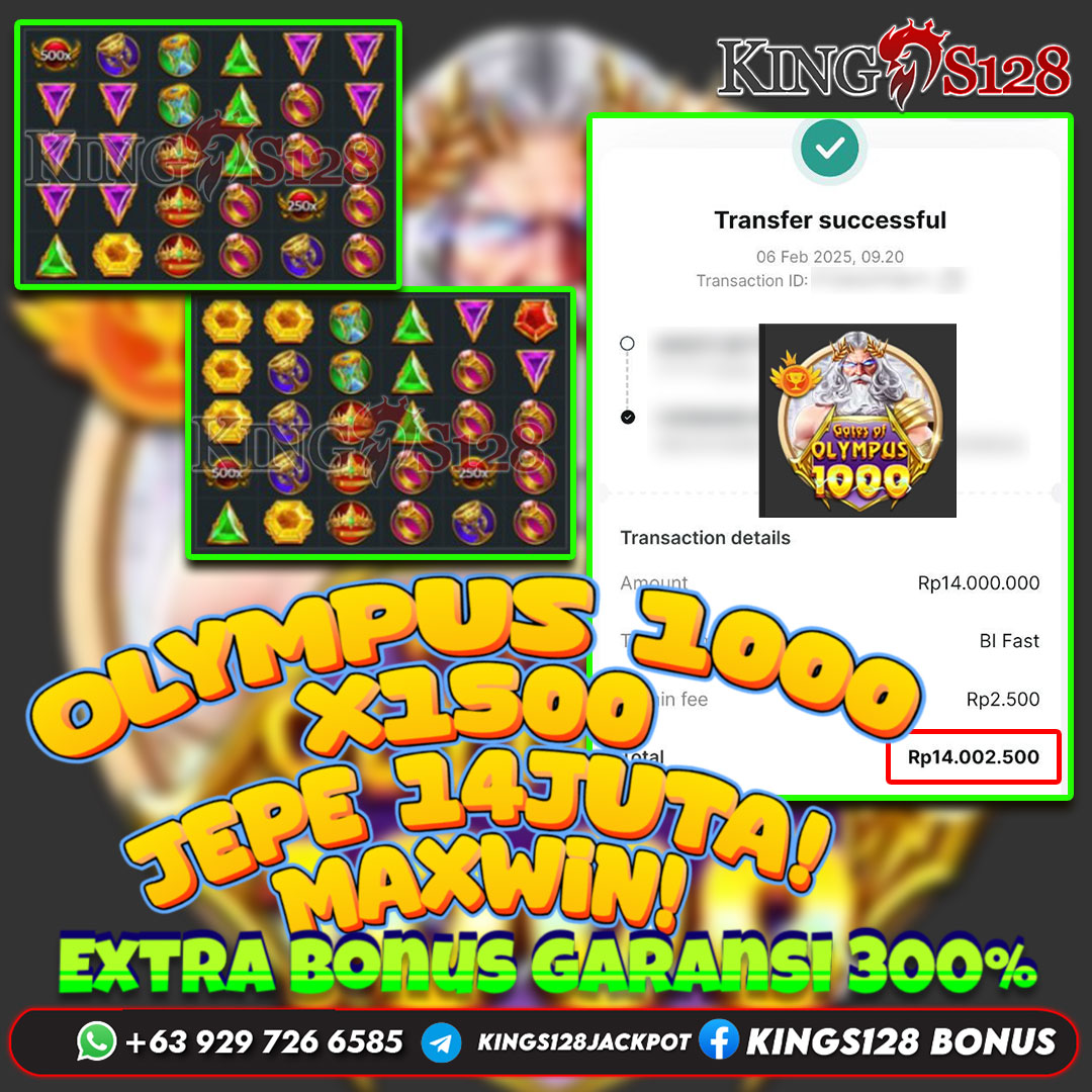 KINGS128 JACKPOT GATES OF OLYMPUS 1000 RP 14.000.000 ID : DAV***